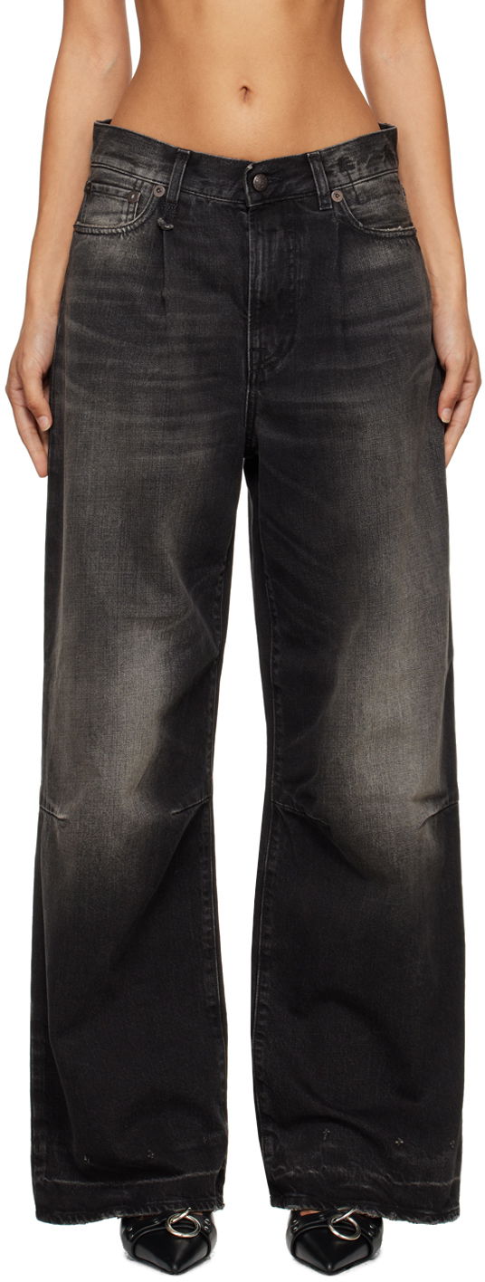 Džínsy R13 R13 Wayne Wide-Leg Jeans Čierna | R13WD146-D262C, 0