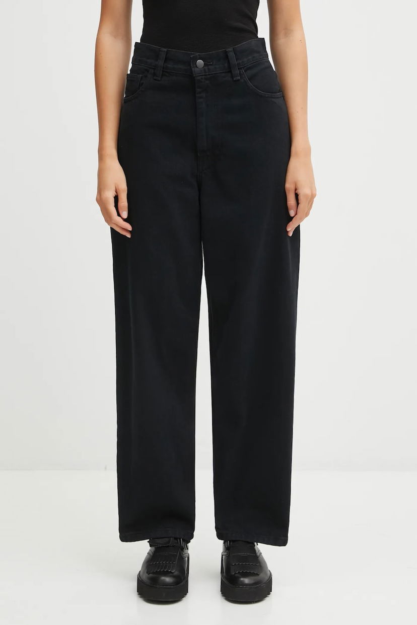 Džínsy Carhartt WIP Brandon Pant High Waist Wide Leg Čierna | I035892.01LF