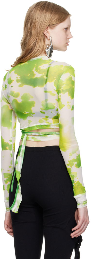 Crop Top Ottolinger Ottolinger Tie-Front Long Sleeve T-Shirt Zelené | 101017, 2