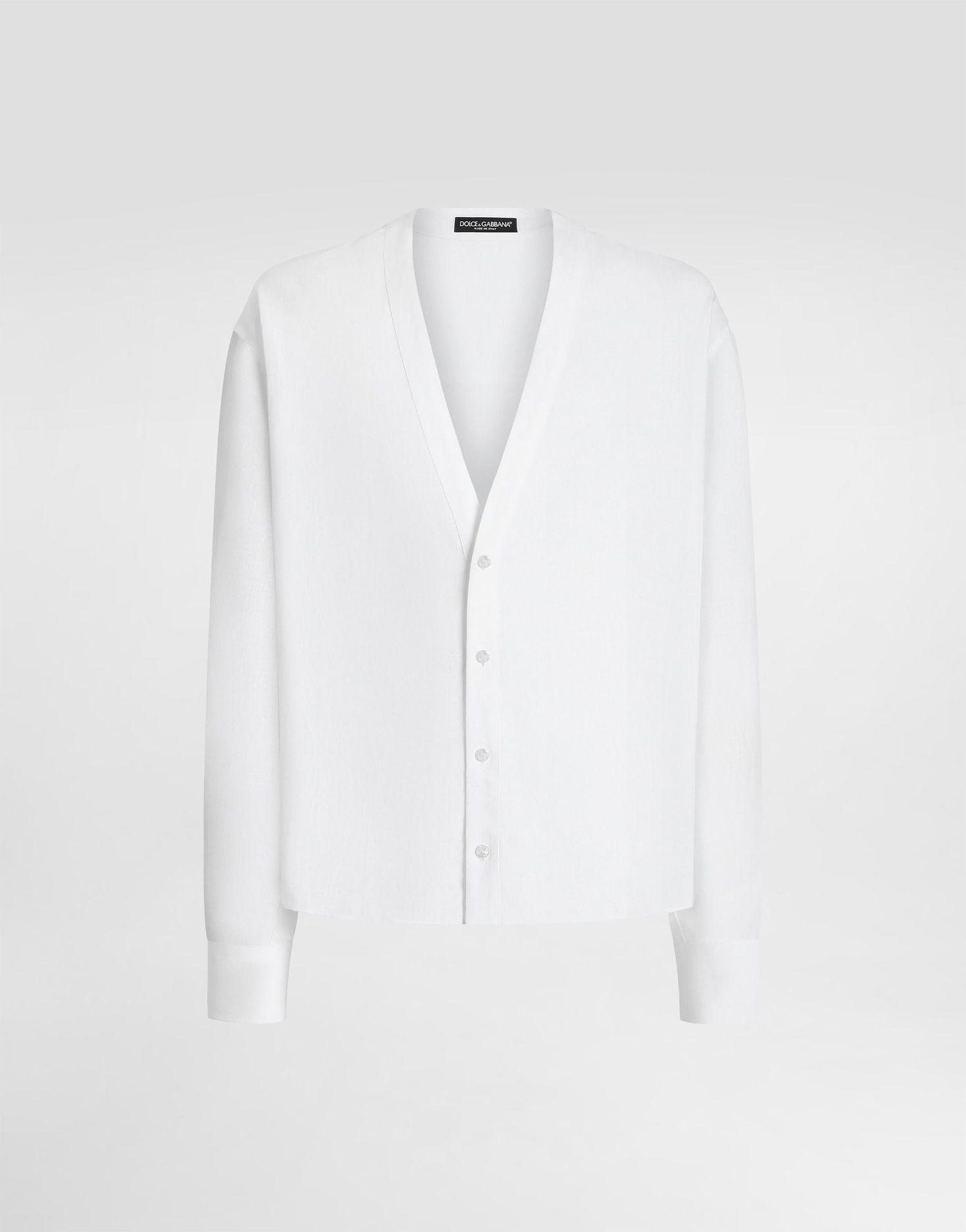 Košeľa Dolce & Gabbana Dolce & Gabbana Linen Cardigan Shirt Biela | G5MX0TFU4JBW0800, 0