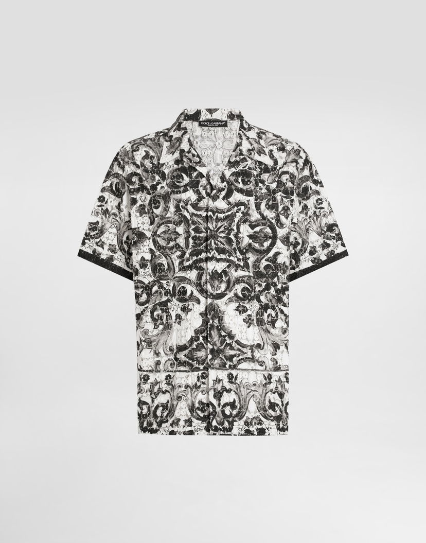 Košeľa Dolce & Gabbana Dolce & Gabbana Majolica Print Crochet Lace Shirt Biela | G5JH9THH5EKIZ3TN