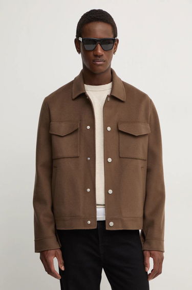 Bunda Nanushka Oversized Wool Shirt Jacket Hnedá | NM24FWJK02578, 0
