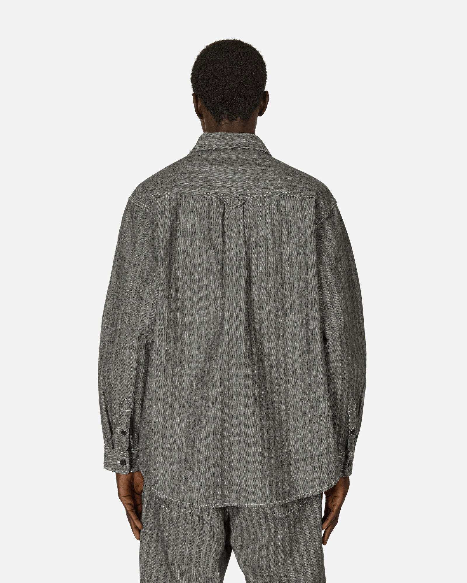 Menard Herringbone Shirt Jacket - Grey Rinsed