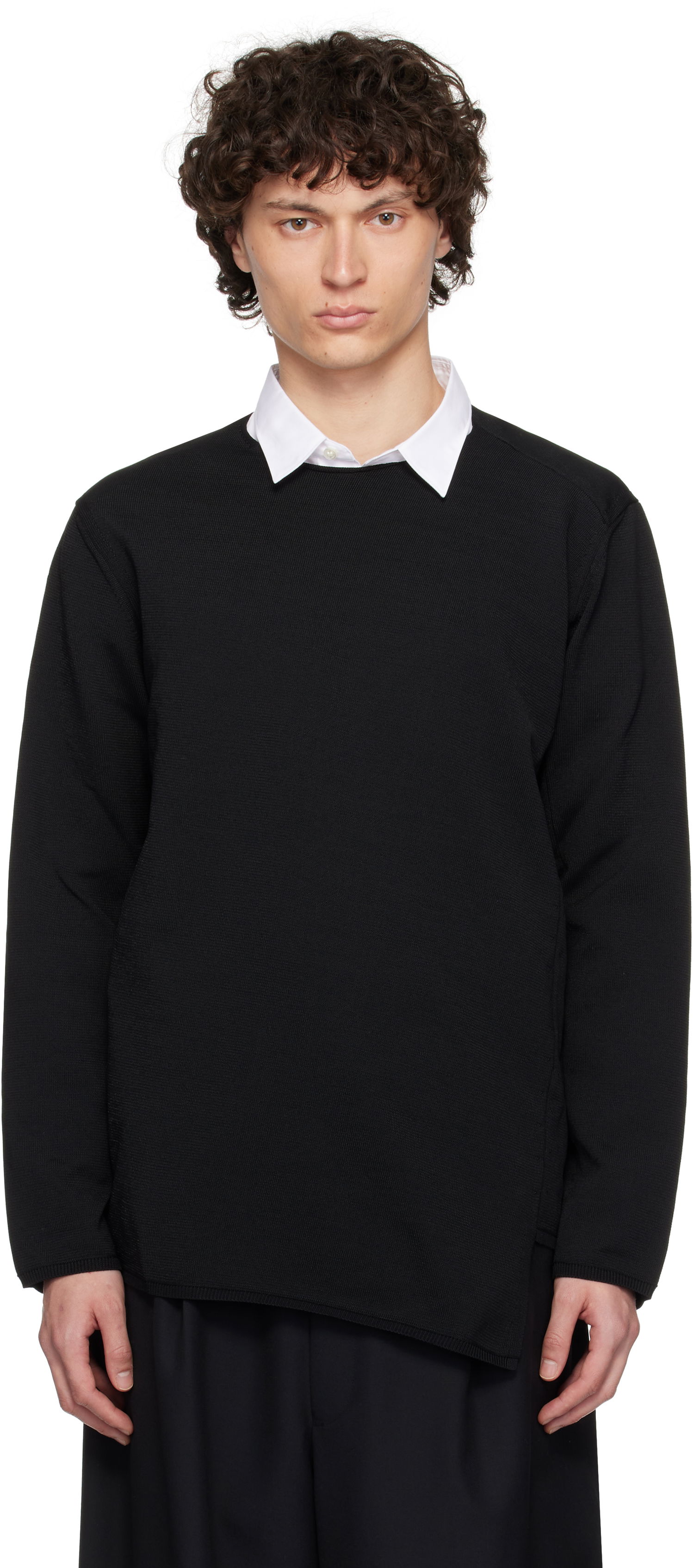 Sveter Comme des Garçons Comme des Garçons Homme Plus Asymmetrical Sweatshirt Čierna | PO-N007-S25, 0