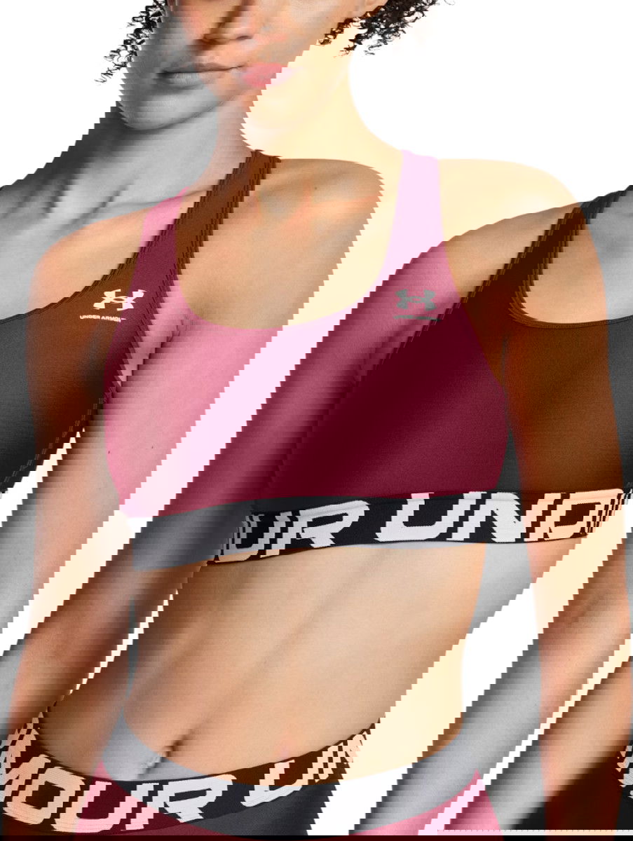 Podprsenka Under Armour Mid Branded Sports Bra Vínová | 1383544-625, 0