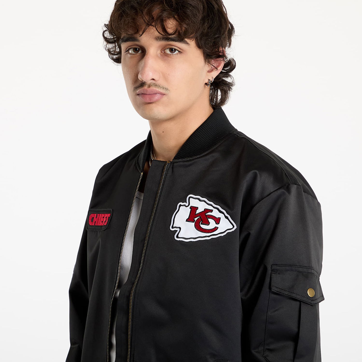 Bomber bunda Mitchell & Ness Team Leader Satin Bomber Jacket Čierna | JK8095-KCCBLCK, 1