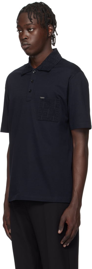 Polo tričko FERRAGAMO Salvatore Ferragamo Jacquard Pocket Polo Navy | 781014, 3