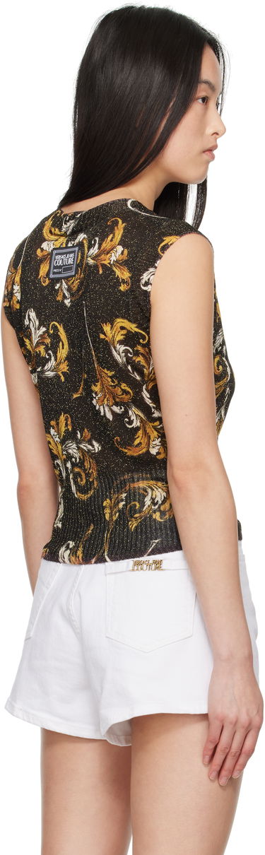 Tielko Versace Versace Jeans Couture Barocco Lurex Vest Čierna | E78HAFM06_ECMN45, 2