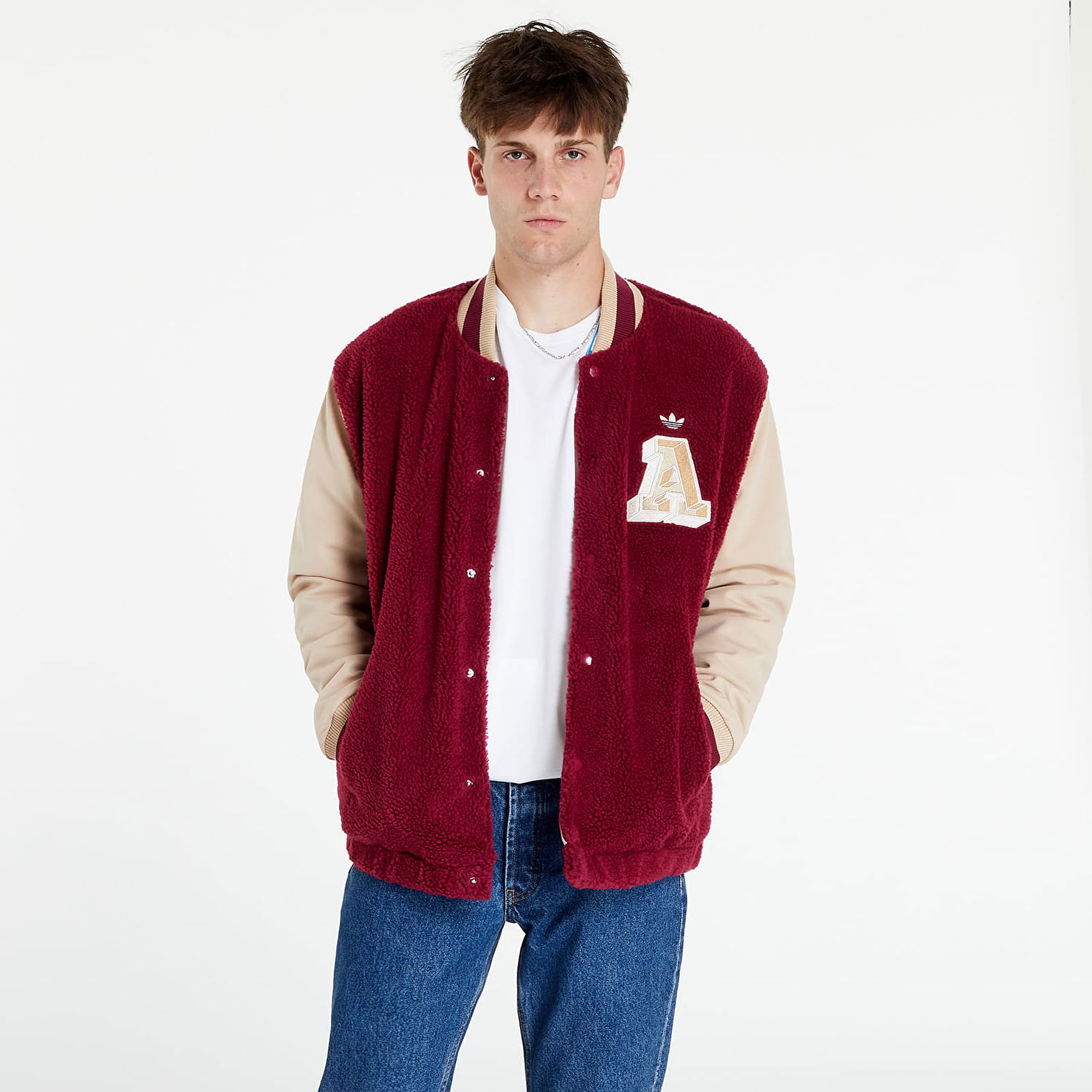 Bunda adidas Originals Varsity Jacket Vínová | HY6037, 0