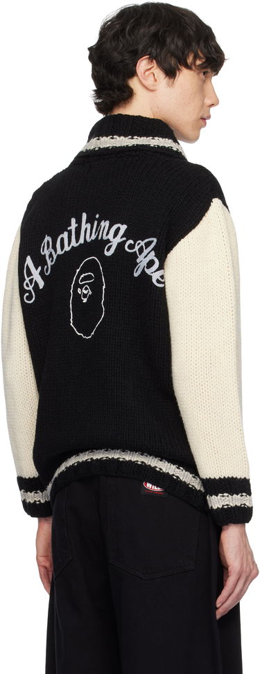 Sveter BAPE A Bathing Ape Cowichan Knit Cardigan Čierna | 001KNK801002M, 2