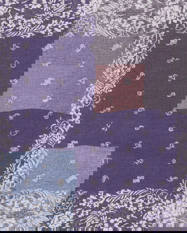 Šál KAPITAL Selvedge Bandana with Garden Patchwork Print Fialová | EK-1633BA PURPLE, 5