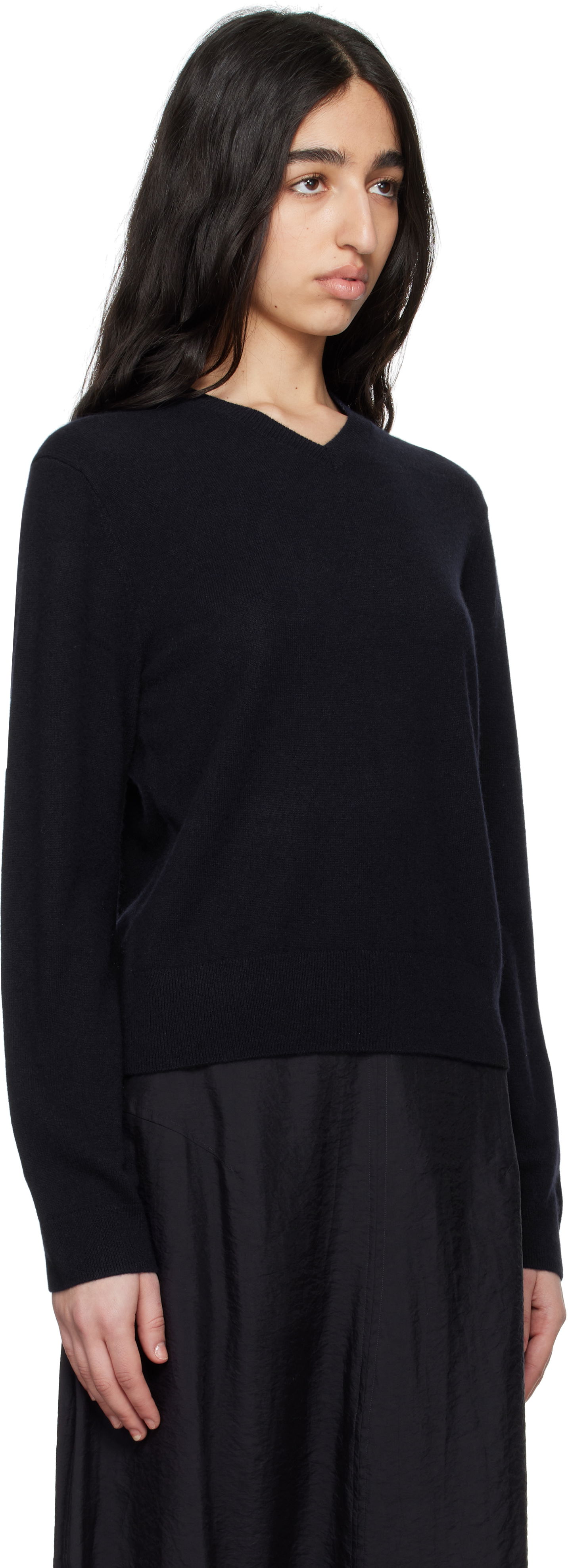 Sveter TOTEME TOTEME Classic V-Neck Sweater Čierna | 252-WRT0432-YA0016, 1