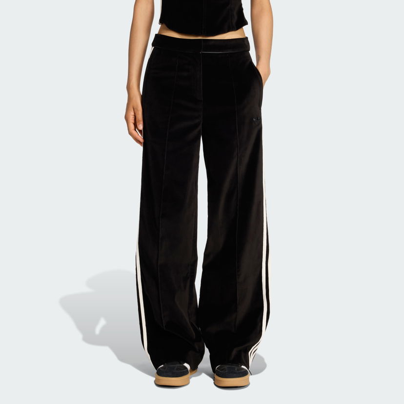 Nohavice adidas Originals adidas Originals Velvet Wide Leg Pants Čierna | KF2304