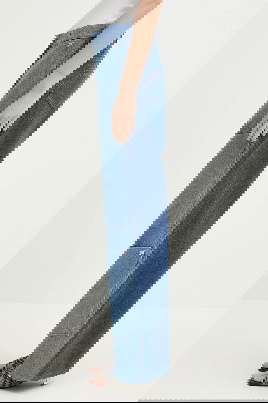 Džínsy KENZO High Waist Multi-Panel Layered Jeans Modrá | FF52DP2306B4.DB, 1