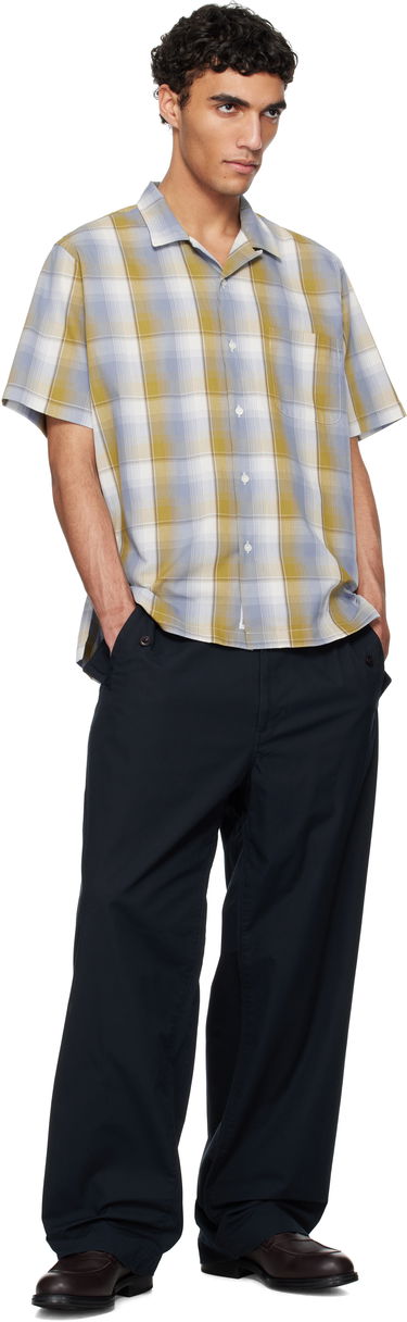 Košeľa NANAMICA Nanamica Open Collar Pique Short Sleeve Shirt Modrá | S25SG076U, 3