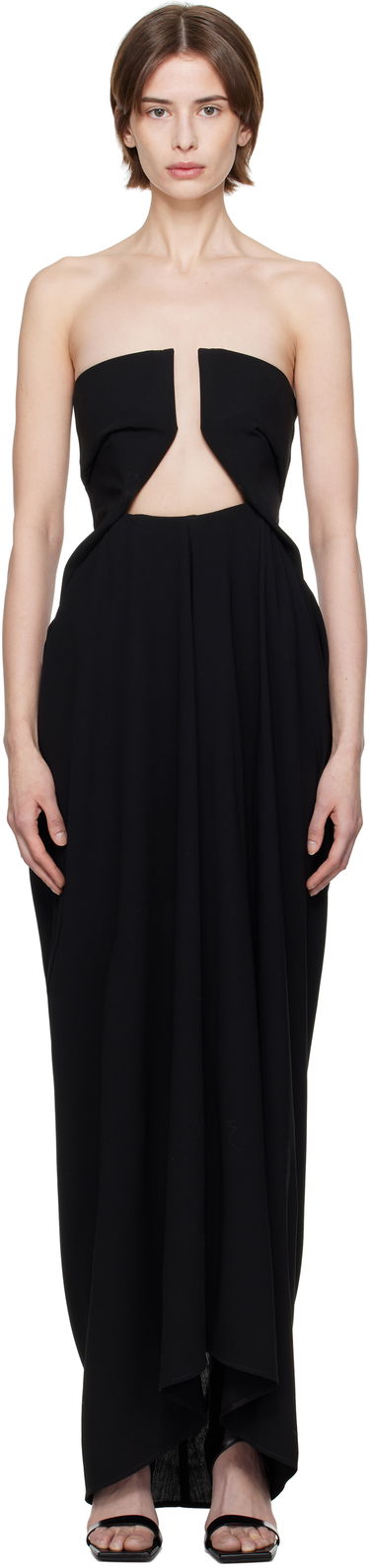 Šaty Rick Owens Rick Owens Hollywood Amphora Prong Maxi Dress Čierna | RP01E7547 WLP, 0