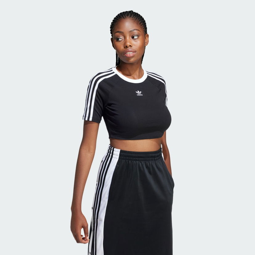 Crop Top adidas Originals 3-Stripes Baby Tee Čierna | IU2532