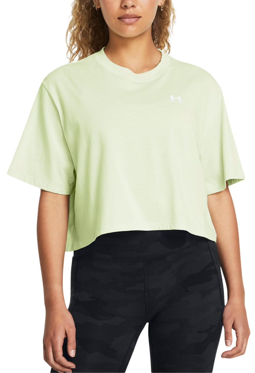 Tričko Under Armour UA W BOXY CROP LOGO SS Zelené | 1386845-383, 0