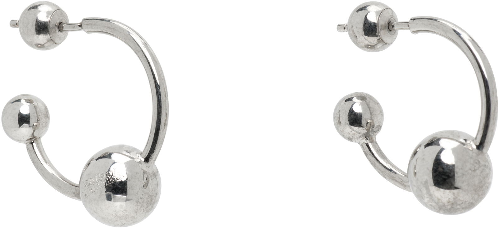 Jean Paul Gaultier Silver Ball Hoop Earrings