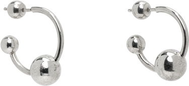 Náušnice Jean Paul Gaultier Jean Paul Gaultier Silver Ball Hoop Earrings Metalická | 24/25-U-BO036-X053-91, 4