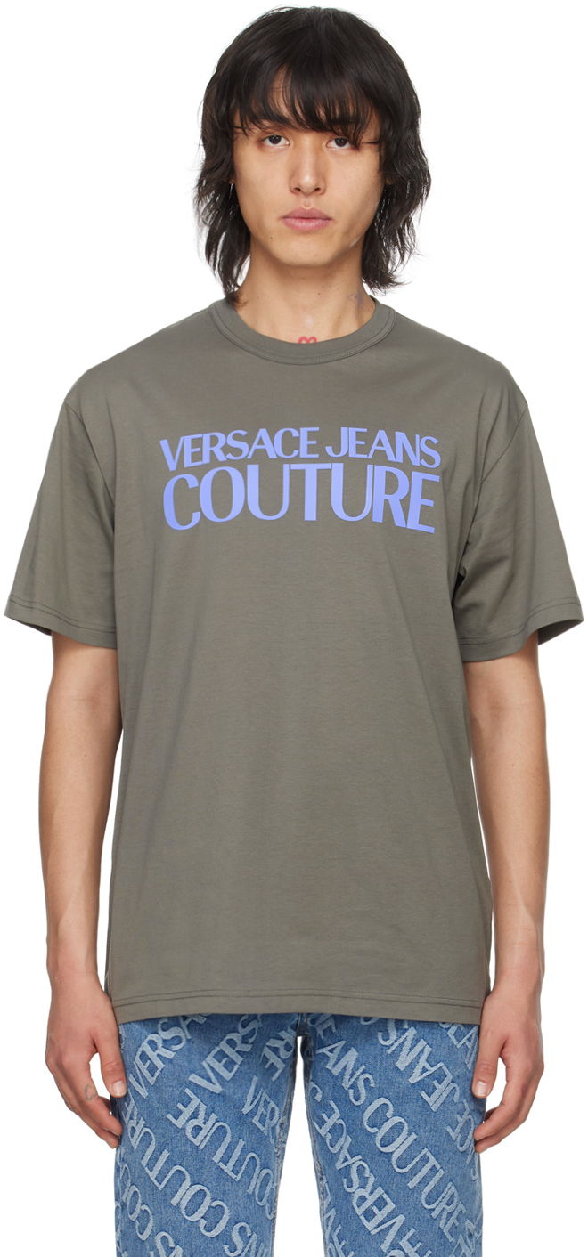 Tričko Versace Jeans Couture Bonded T-Shirt Šedá | E76GAHG01_ECJ00G, 0