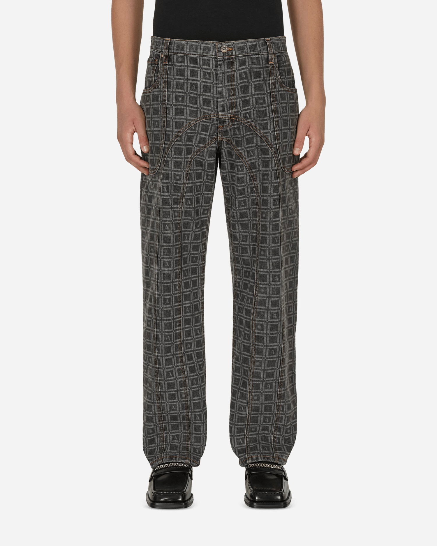 Džínsy Ahluwalia Kalonji Low Rise Jeans Šedá | M-AHLU-DE003-AW22-FA61 CH, 0
