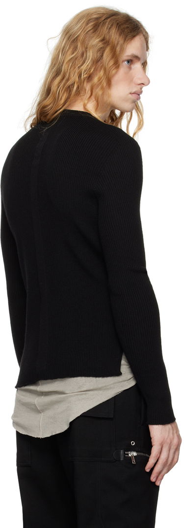 Sveter Rick Owens Rick Owens Porterville Ribbed Geo Sweater Čierna | RU02D6639 RIBM, 2