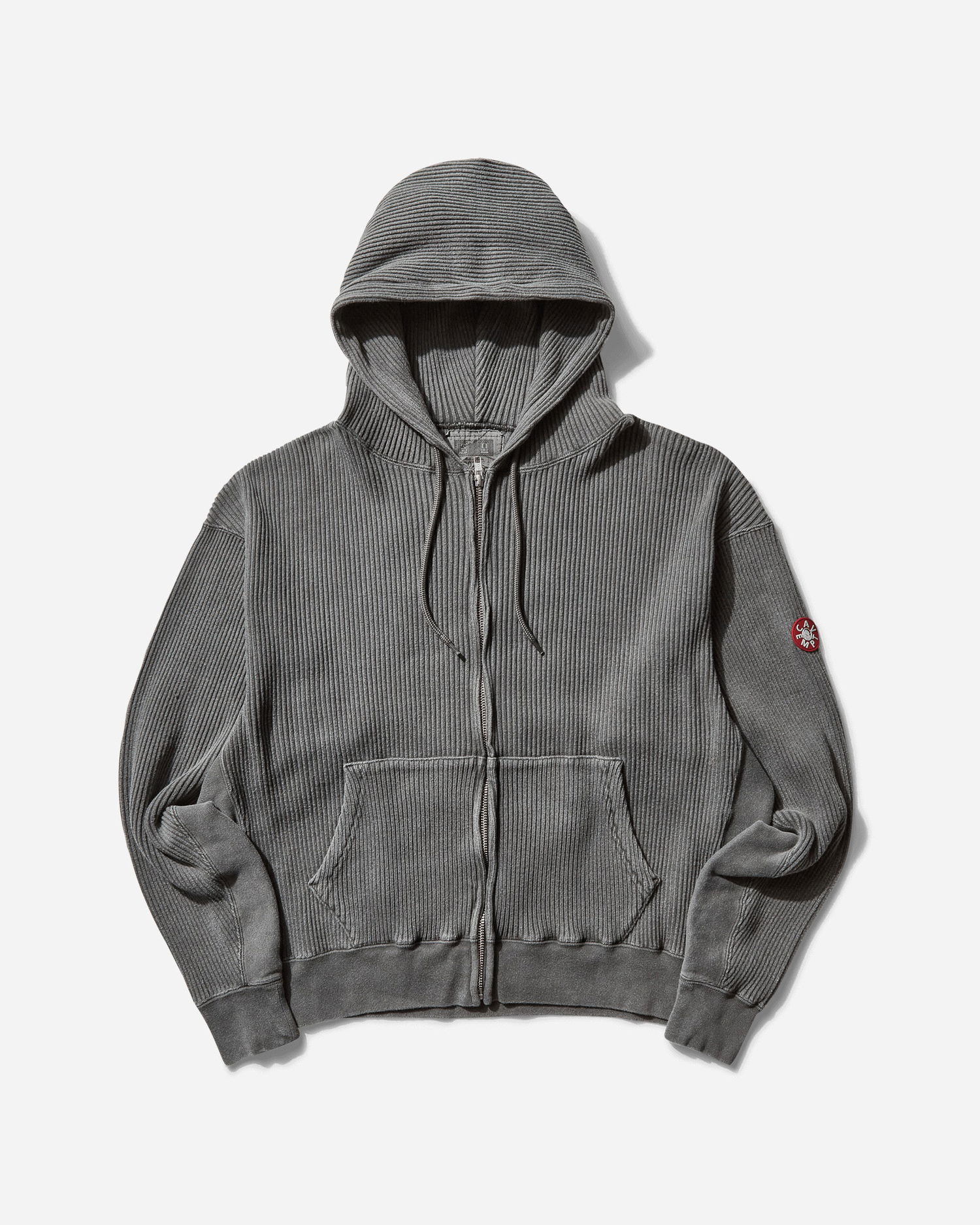 Mikina Cav Empt Overdye Wide Rib Cut Zip Hoodie Šedá | CES27CS18 CHARCOAL, 0