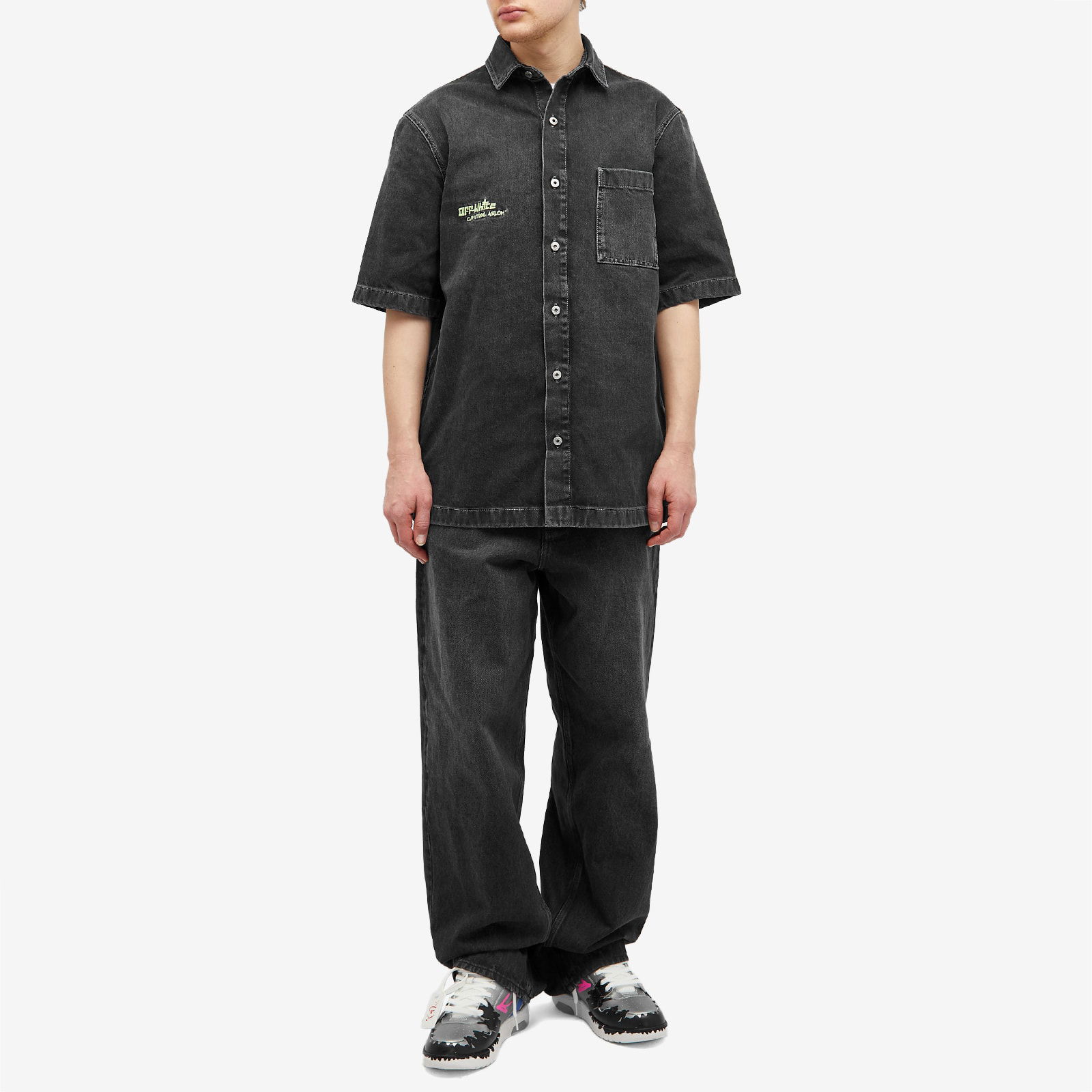 Black Denim Bowling Shirt