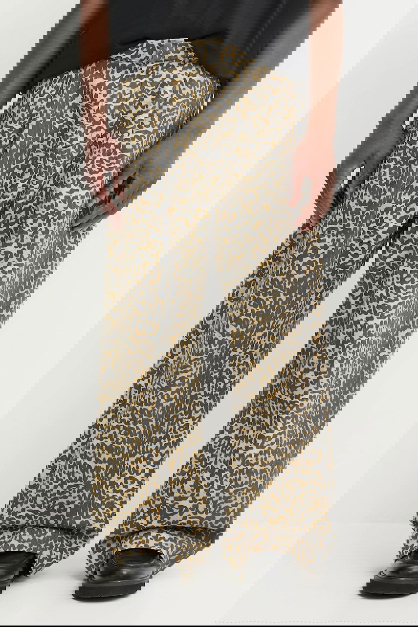 Nohavice a džínsy Rhude RHUDE Leopard Drop-Crotch Pants Béžová | RHSS25PA05012, 0