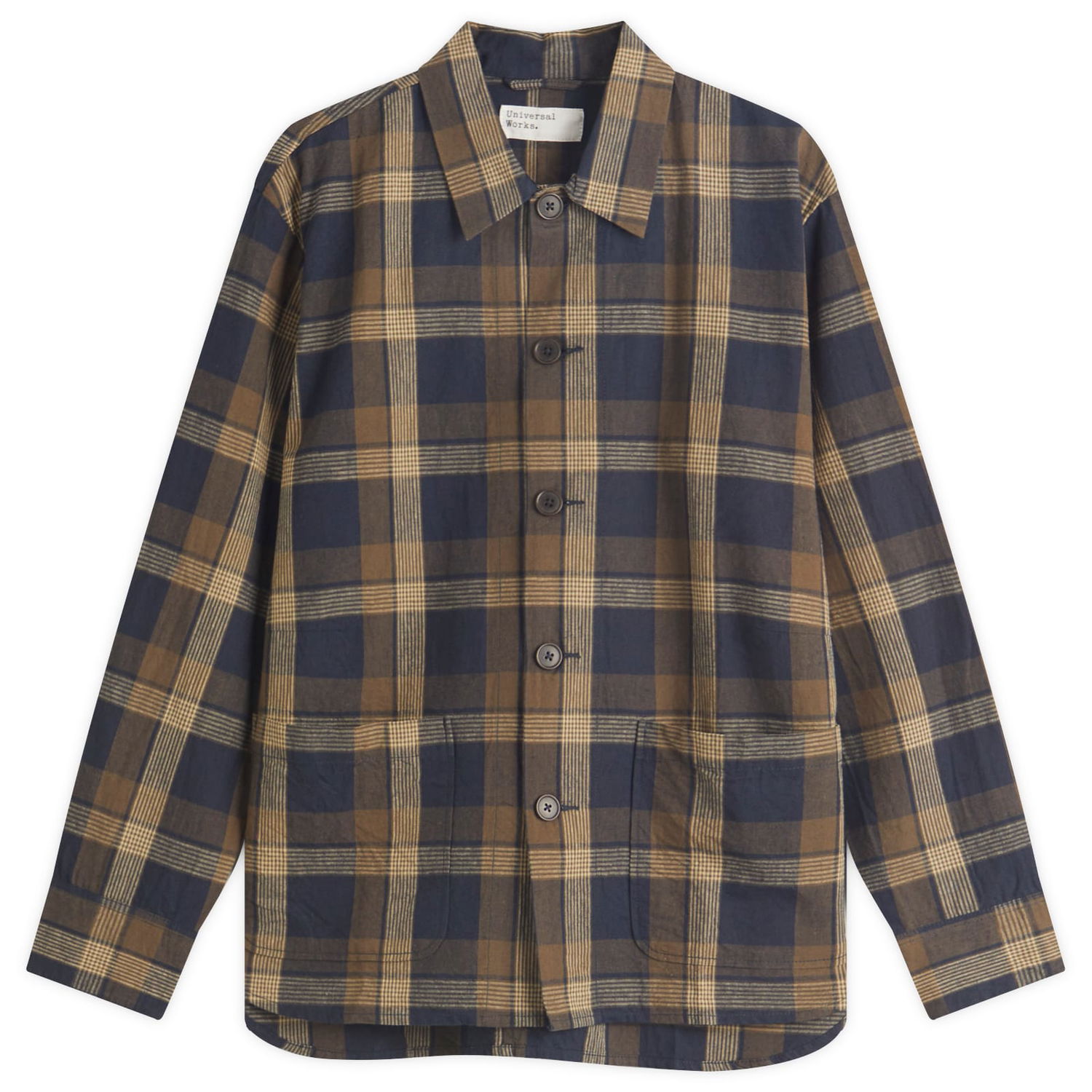 Košeľa Universal Works Universal Works Lincot Big Check Travail Overshirt, Size Large Modrá | 32559-NVB, 0