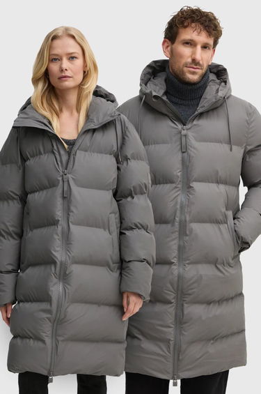 Prešívaná bunda Rains Long Puffer Down Jacket Šedá | 15130.13, 0
