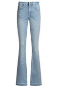 Bootcut Stretch Denim Jeans with Slit Hems
