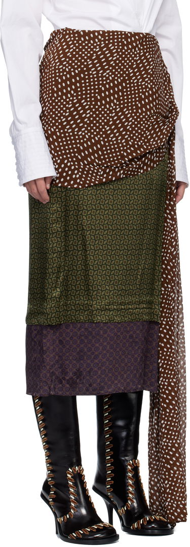 Sukňa Dries Van Noten Dries Van Noten Draped Silk Satin Midi Skirt Rôznofarebný | 252-010856-2110, 1