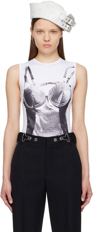 Body Jean Paul Gaultier Gaultier Graphic Print Bodysuit Biela | 24/25-F-BD033-J549-0100, 0