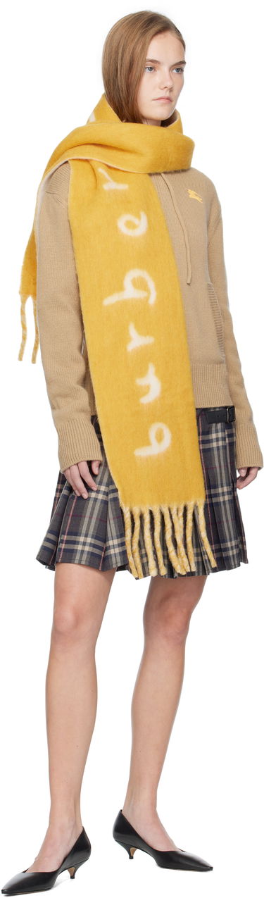 Šál Burberry Burberry Logo Alpaca Wool Blend Scarf Žltá | 8114083, 2