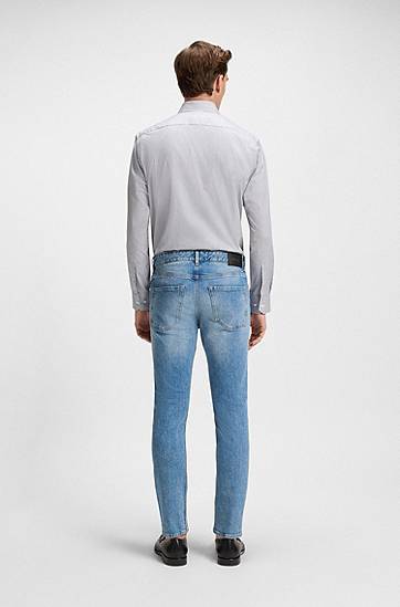 Džínsy BOSS BOSS Delaware Slim-Fit Comfort-Stretch Jeans Modrá | 50544869, 1