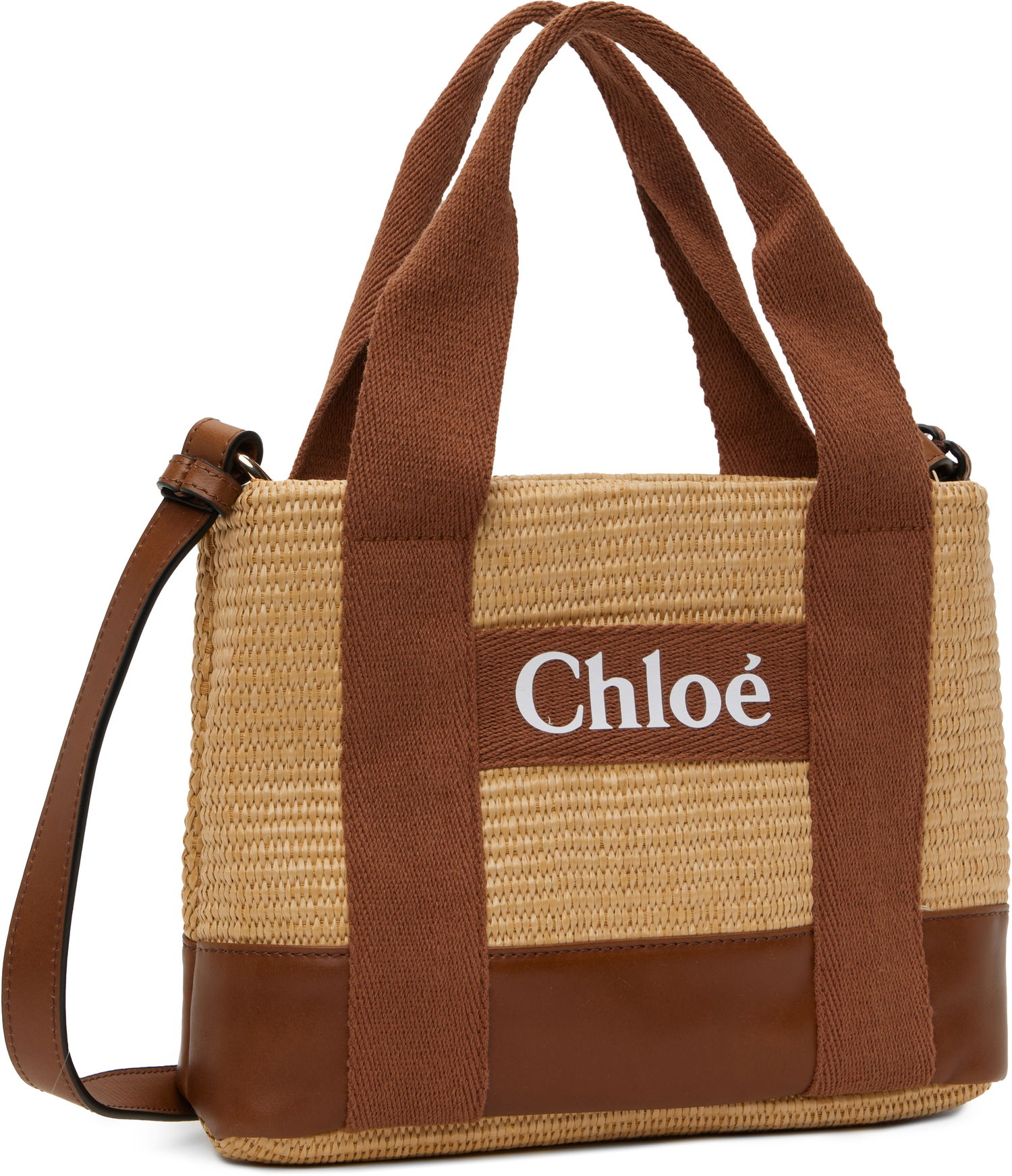 Kabelka CHLOÉ Chloé Raffia & Leather Mini Tote Béžová | C20587, 1