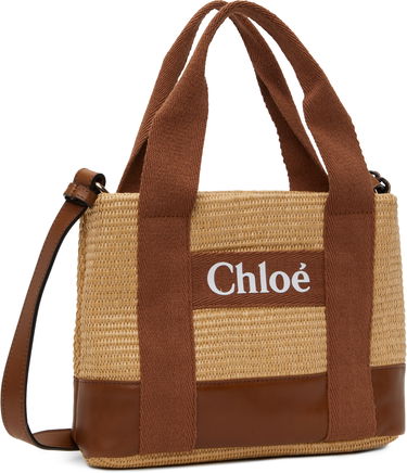 Kabelka CHLOÉ Chloé Raffia & Leather Mini Tote Béžová | C20587, 1