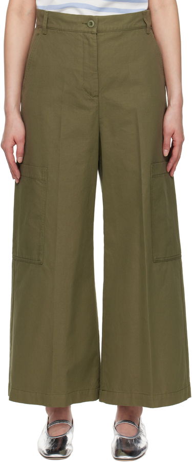 Cargo nohavice Max Mara Weekend Max Mara Quiz Wide-Leg Cropped Pants Zelené | 2515131081600, 0