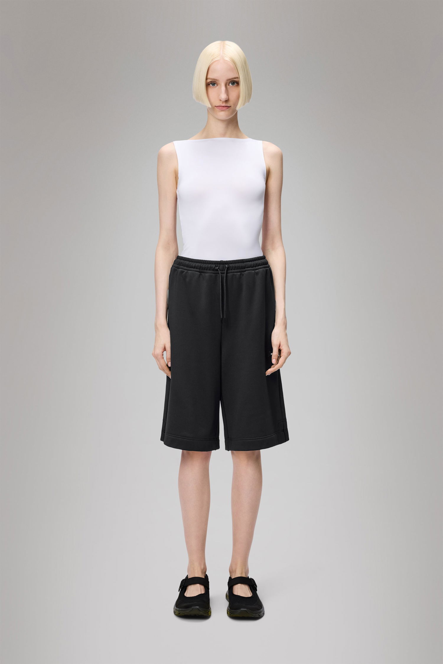 Šortky Rains Rains Sintra Fleece Bermuda Shorts Čierna | 21830-01, 1