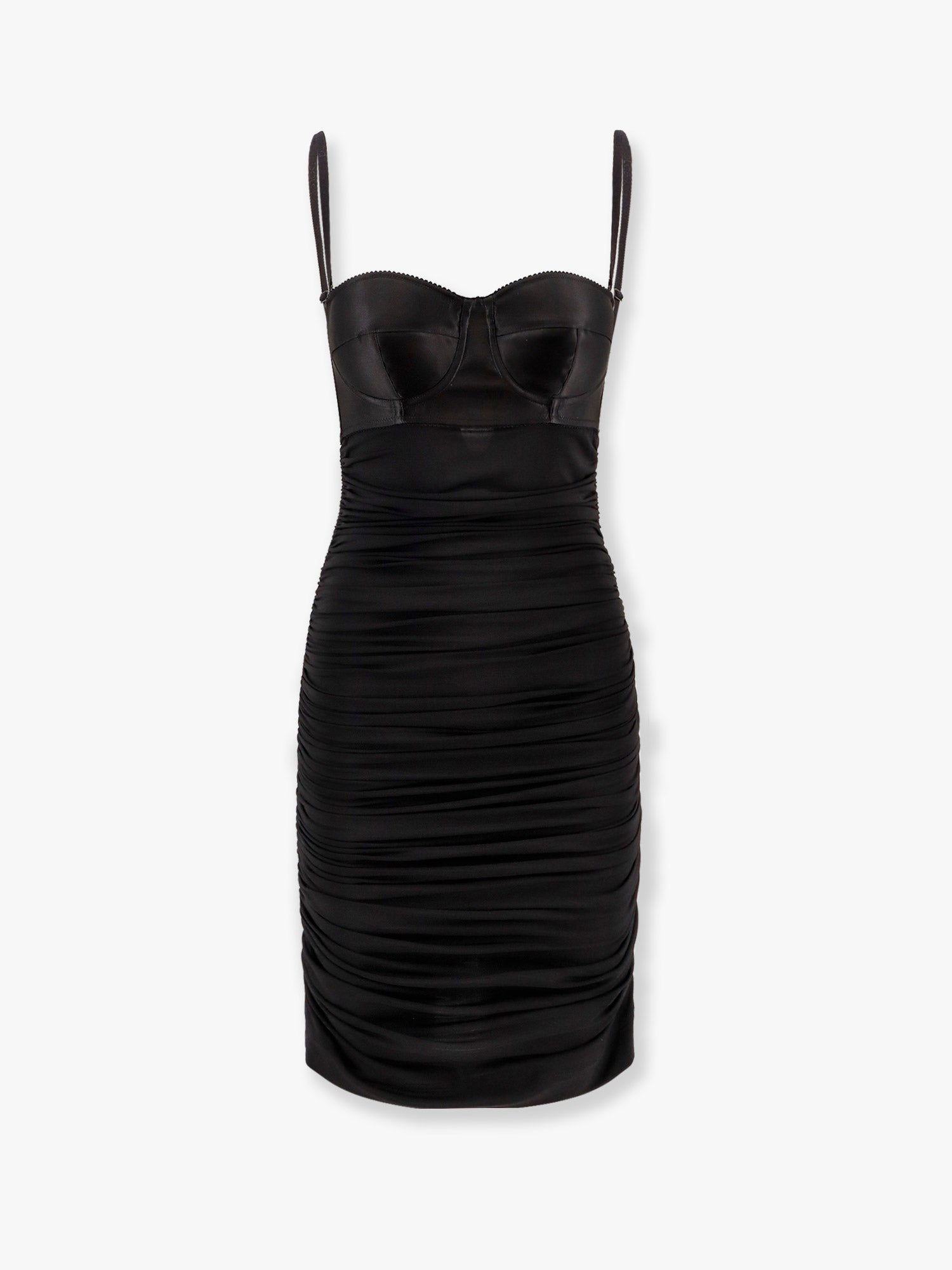 Šaty Dolce & Gabbana Dolce & Gabbana Ruched Bodycon Mini Dress Čierna | F6JSVTFUIAUN0000, 0