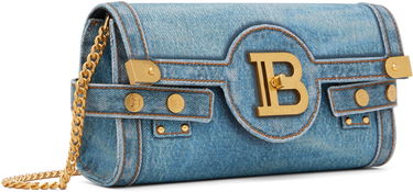 Taška cez rameno Balmain Denim Crossbody Pouch Bag Modrá | EN1LE596TDEN, 1