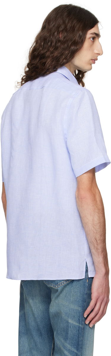 Košeľa BOSS BECKHAM x BOSS Regular-Fit Linen Shirt Modrá | 50548868, 3