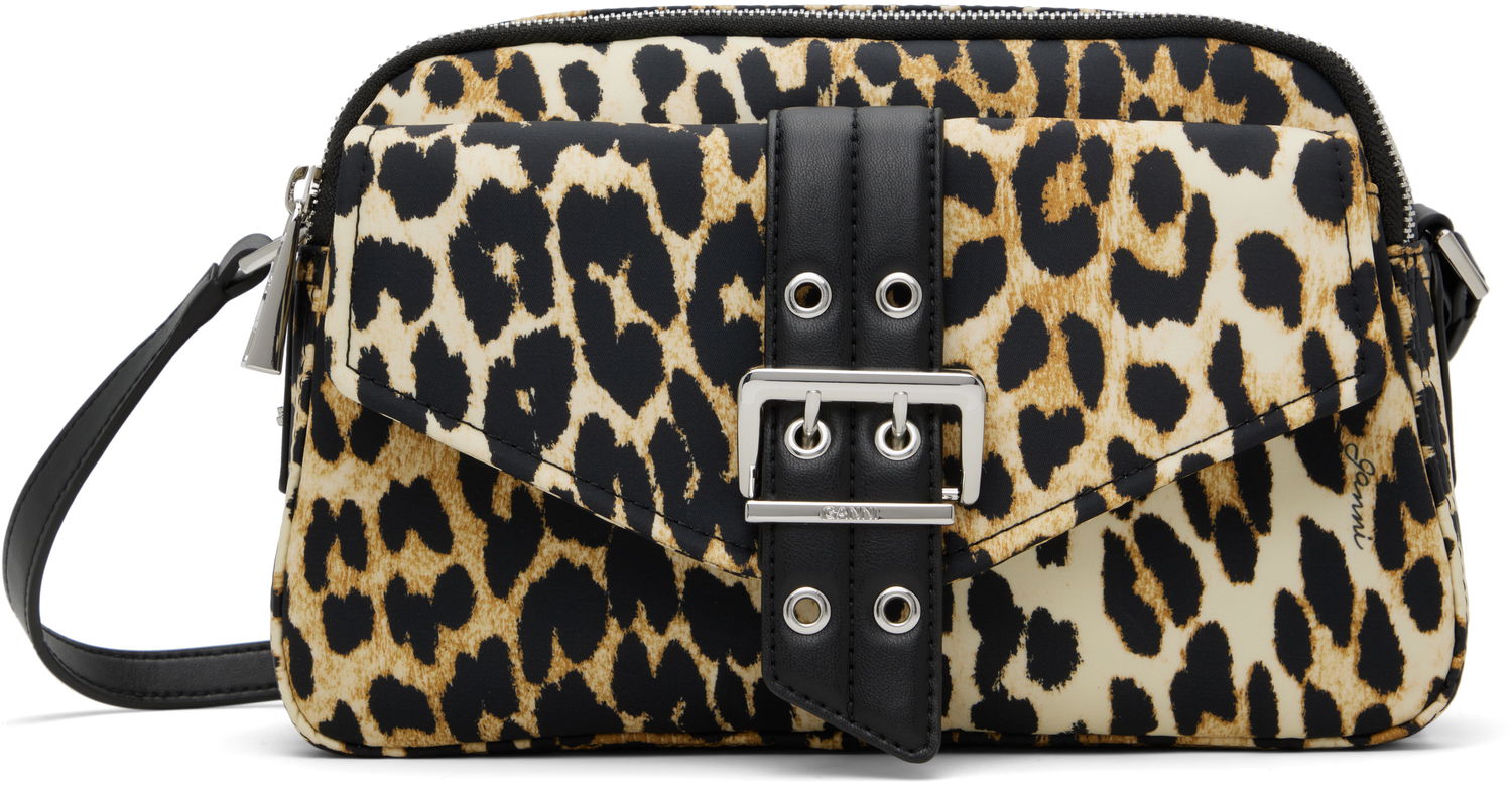 Taška cez rameno GANNI GANNI Bucky Leopard Print Nylon Camera Bag Rôznofarebný | A6535, 0