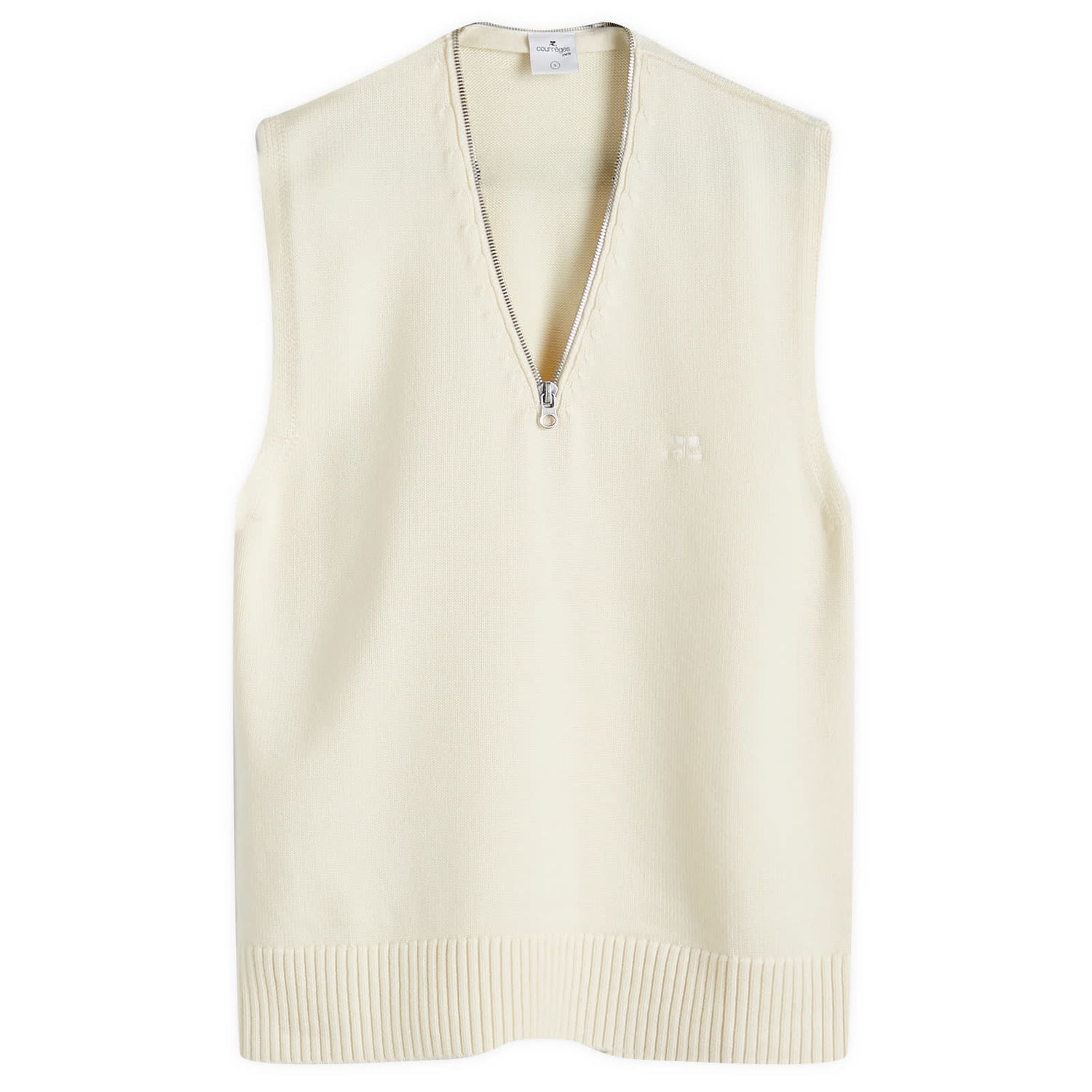 Vesta Courrèges Zipped Wool Vest Biela | 324MPU180FI0036-79, 0