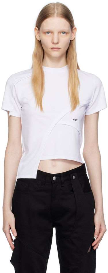 Tričko HELIOT EMIL Deconstructed Crop T-Shirt Biela | HE_W_09_024_C01_WHT02, 0