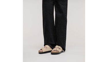 Tenisky a topánky Birkenstock Arizona PAP Flex Platform Nubuk Leather Narrow Fit Sandals Béžová | 1028379, 6