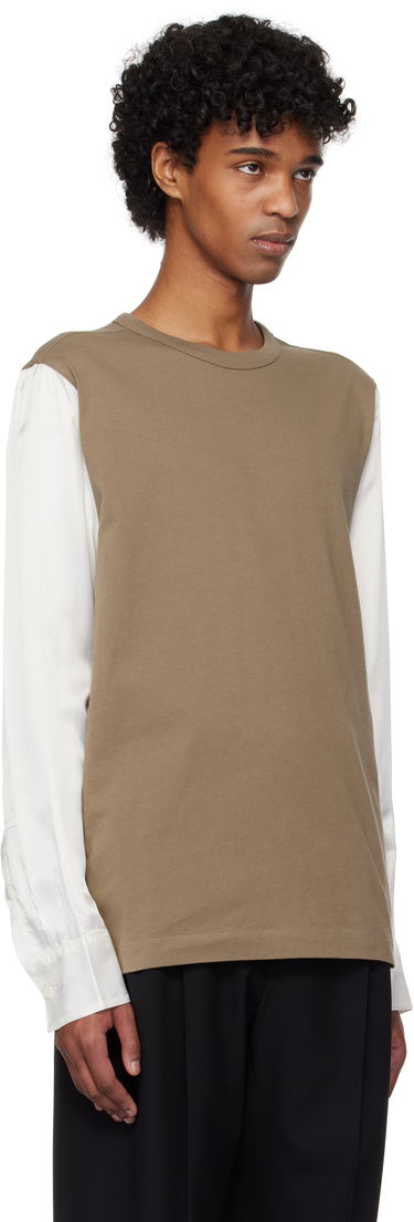 Tričko Dries Van Noten Dries Van Noten Paneled Long Sleeve T-Shirt Biela | 251-021106-1600, 4
