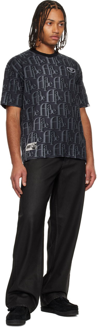 Tričko AAPE by A Bathing Ape Moonface Logo Embossed Monogram Short-Sleeve T-shirt Čierna | AAPTEM1664XXNBKE, 3